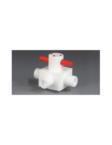 3-drożny zawór PTFE GL 14 średnica otworów 4 mm w kształcie