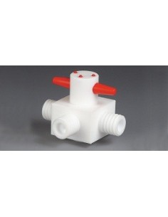 3-drożny zawór PTFE GL 25 średnica otworów 6 mm w kształcie