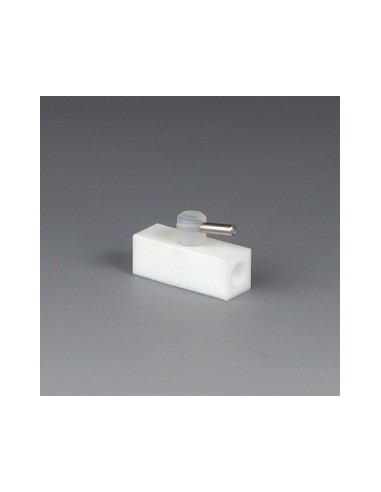 Mini-2 Wege-Hahn PTFE UNF 1/4" 28 G für Ø 0,8x1,6 mm