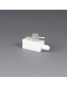 Mini-2 Wege-Hahn PTFE UNF 1/4" 28 G für Ø 0,8x1,6 mm