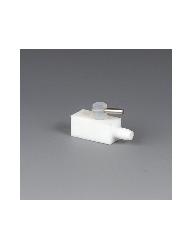 Mini-2 Wege-Hahn PTFE UNF 1/4" 28 G für Ø 0,8x1,6 mm
