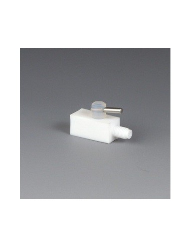Mini-2 Wege-Hahn PTFE UNF 1/4" 28 G für Ø 1,6x3,2 mm