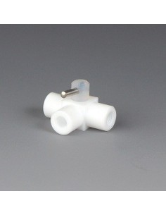 Mini-3 Wege-Hahn PTFE UNF 1/4" 28 G für Ø 1,6x3,2 mm