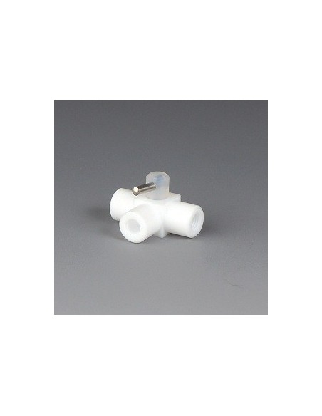 Mini-3 Wege-Hahn PTFE UNF 1/4" 28 G für Ø 1,6x3,2 mm