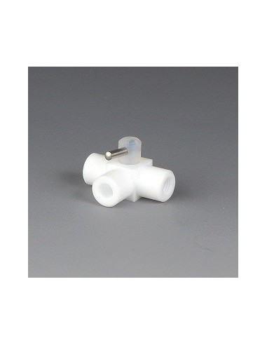 Mini-3 Wege-Hahn PTFE UNF 1/4" 28 G für Ø 1,6x3,2 mm