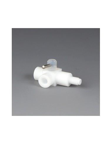 Mini-3 Wege-Hahn PTFE UNF 1/4" 28 G für Ø 1,6x3,2 mm