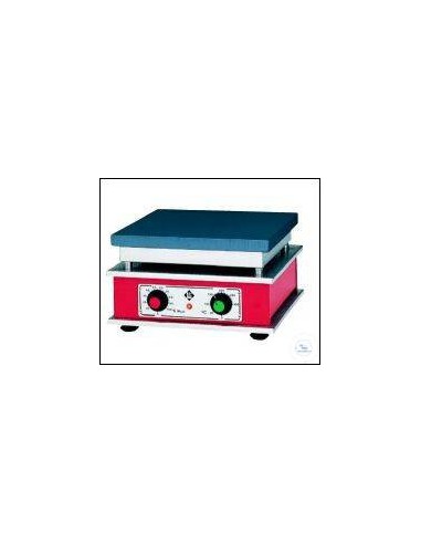Thermostatically regulated hot plate variably adjustable
