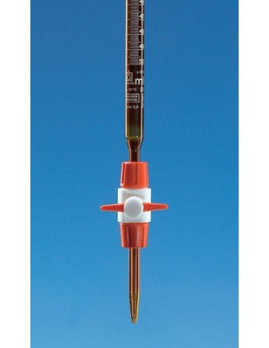 Compact burette 25:0,1 ml PTFE stopcock amber boro 5.4