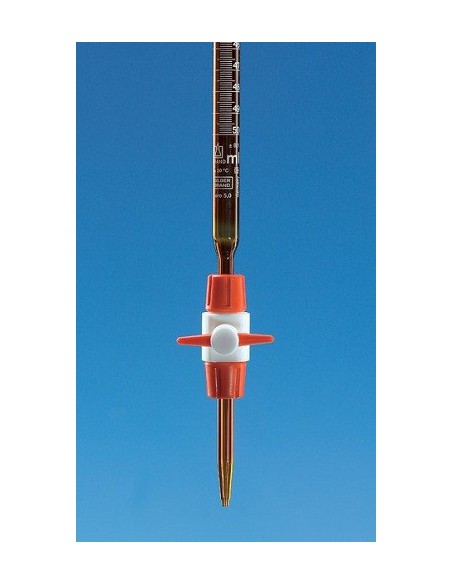Compact burette 25:0,1 ml PTFE stopcock amber boro 5.4