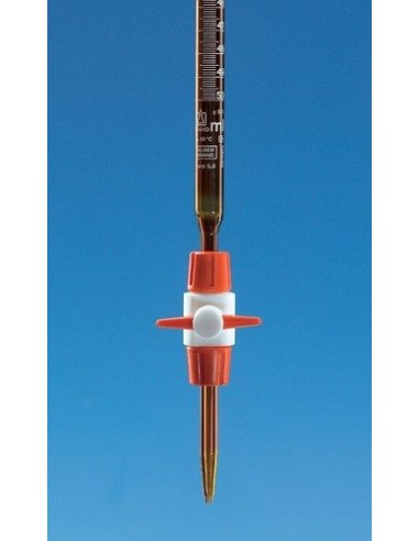 Compact burette 50:0,1 ml PTFE stopcock amber boro 5.4