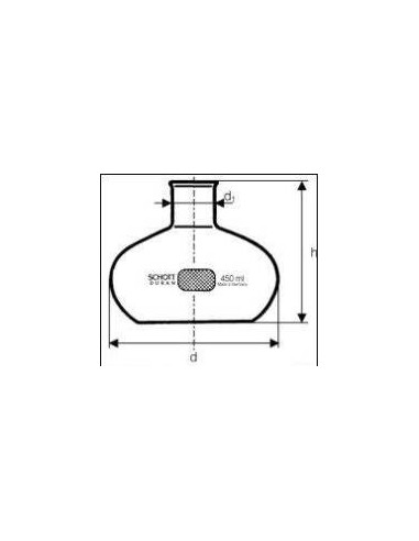 Culture flasks Fernbach type 450 ml Duran bulbous shape pack 10