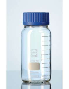 Laborflasche 1000 ml weithals Duran klar Schraubkappe GLS80 blau