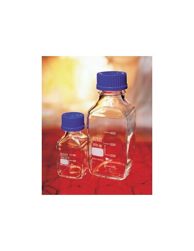 Butelka czworokątna 100 ml Duran zakrętka GL32 niebieska op. 10