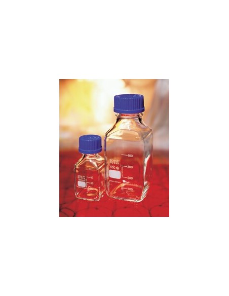 Reagent bottle 100 ml Duran square srew cap GL32 blue pack 10