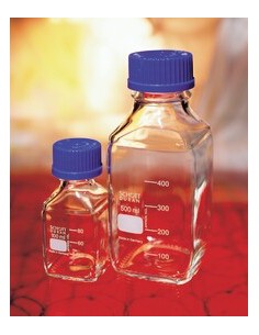 Reagent bottle 250 ml Duran square srew cap GL45 blue pack 10