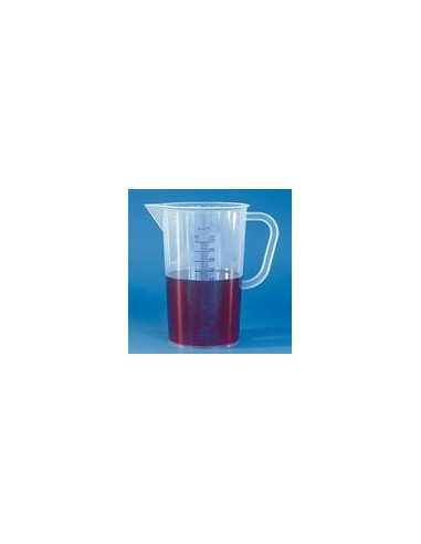 Graduated beaker 2000:50 ml PP graduation blue spout handle