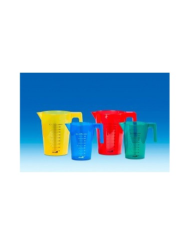 Messbecher PP 500 ml blau stapelbar weiße Skala beidseitig