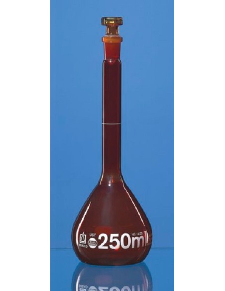 Kolba miarowa 50 ml boro 3.3 oranż USP C.Z. korek szklany