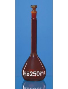 Messkolben 20 ml Boro 3.3 braun USP KB Glasstopfen NS10/19 VE 2