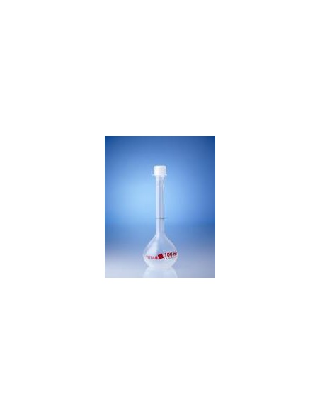 Volumetric flask 50 ml PMP class B screw cap PP GL18