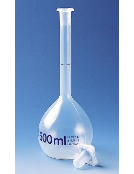 Volumetric flask 25 ml PMP class A stopper PP NS 10/19