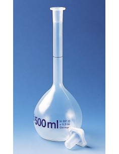 Volumetric flask 500 ml PMP class A stopper PP NS 19/26