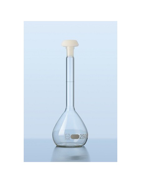 Volumetric flask 50 ml Duran class B stopper PE NS 12/21 pack 2