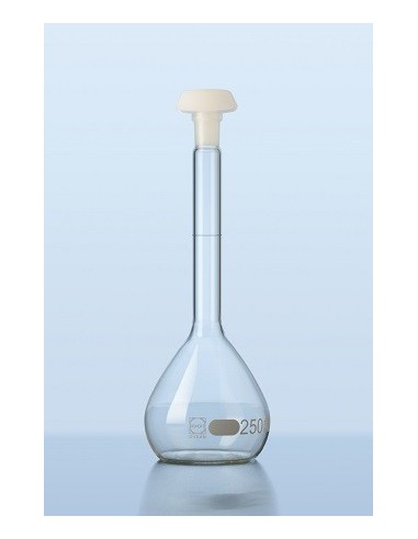 Volumetric flask 250 ml Duran class B stopper PE NS 14/23 pack