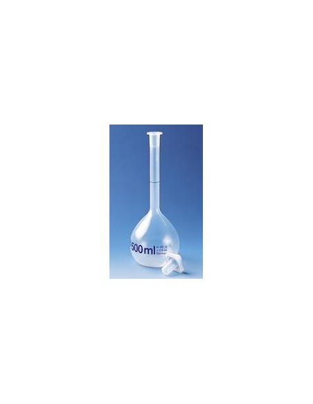 Volumetric flask 100 ml PMP class B stopper PP NS 14/23