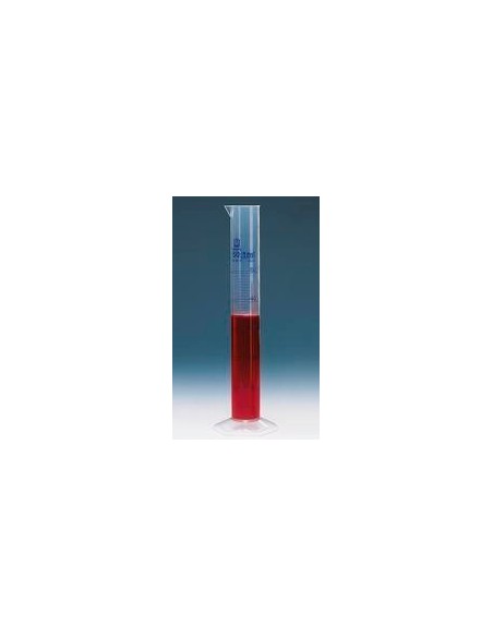 Measuring cylinde PP tall form 100 ml blue graduation