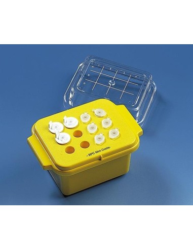 Mini cooler für 12 Gefäße 0,5 … 2 ml PC gelb gehaltene Temp.