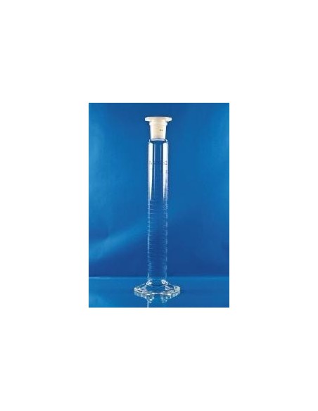 Measuring cylinder 25 ml class A tall form blue graduation with