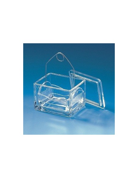 Einsatz für Färbetrog für 10 Objektträger Natron-Kalk-Glas