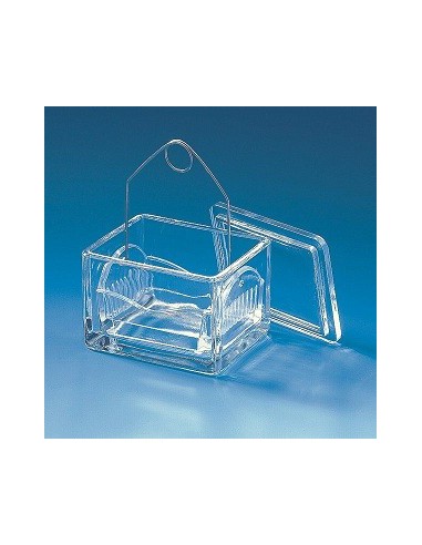 Staining trough Soda-lime glass with lid 105x85x70 mm pack 10