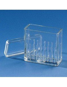 Staining trough Hellendahl Soda-lime glass for 16 slides max.