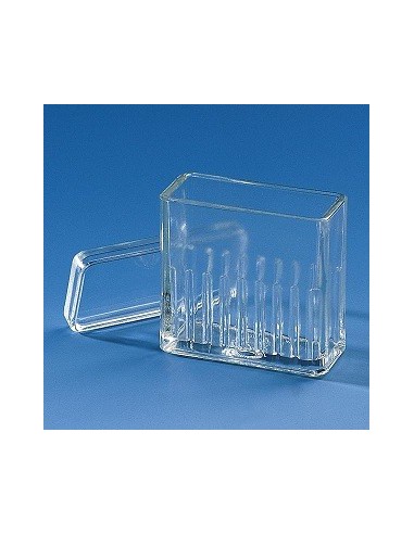 Färbetrog Typ Hellendahl Natron-Kalk-Glas f. 16 Objektträger