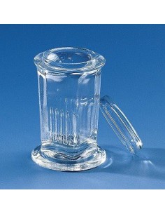 Staining trough Coplin round Soda-lime glass for 10 slides