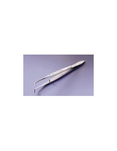 Tweezers with guid pin steel 18/10 bent pointed lenght 200 mm