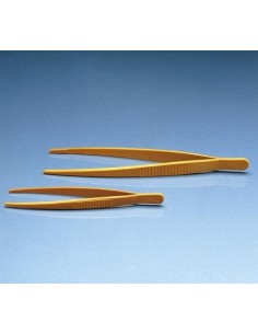 Pinzette POM stumpf elastisch Länge 115 mm gelb VE 50 Stck.
