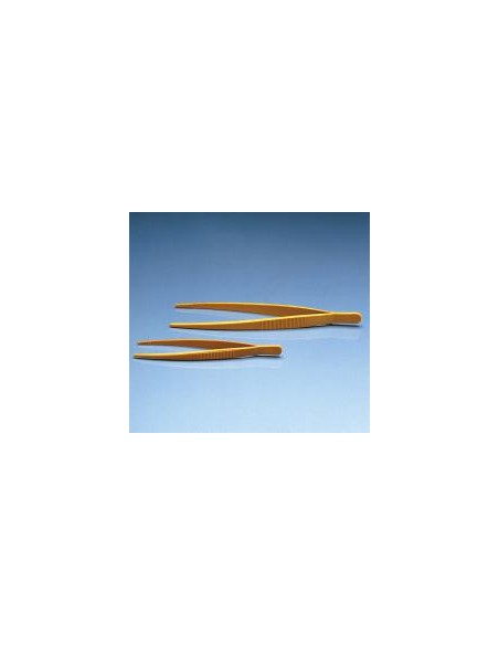 Pinzette POM stumpf elastisch Länge 145 mm gelb VE 50 Stck.