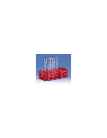 Test tube rack PP red for 55 tubes up to Ø 16 mm