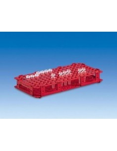 Reaktionsgefäßständer PP für 128 Röhrchen bis Ø 11 mm rot