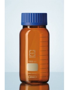 Butelka laboratoryjna 500 ml szerokoszyjna Duran oranż zakrętka