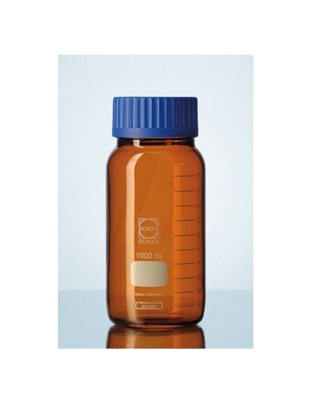 Butelka laboratoryjna 500 ml szerokoszyjna Duran oranż zakrętka