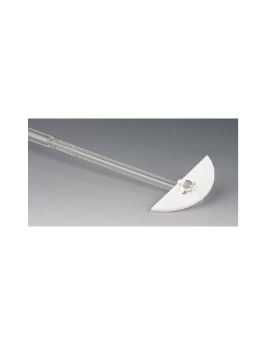 KPG-Glas-Rührwellen Halbmond Rührblatt PTFE Länge 400 mm Ø 10