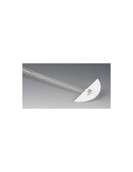 KPG-Glas-Rührwellen Halbmond Rührblatt PTFE Länge 400 mm Ø 10