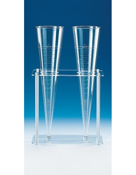 Gestell PMMA/PP für 2 Sedimentiergefäße aus Kunststoff