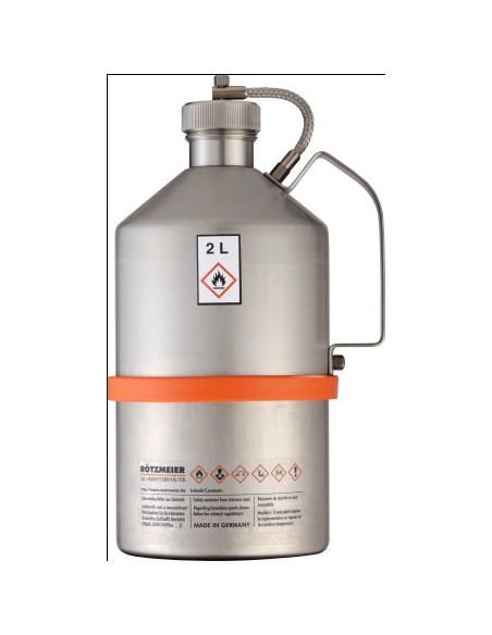 Safety transportation can with screw cap stainless steel 2L