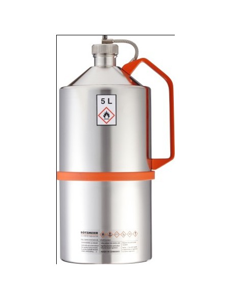 Safety can with screw cap pressure control device stainless