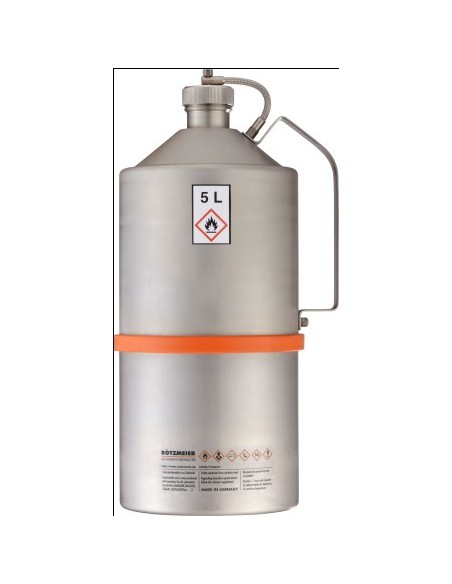 Safety transportation can with screw cap stainless steel 5L